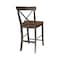 International Concepts X-Back CounterHeight Stool, 24" Seat Height, Hickory/Washed Coal S45-6132 - alternate 9